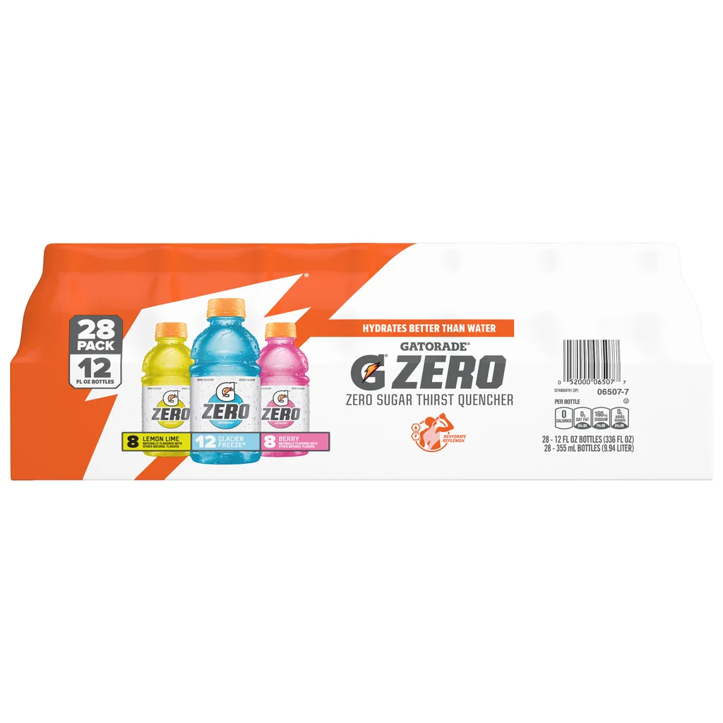 Apagador de sed Gatorade Zero Sugar, paquete variado, 12 onzas líquidas, 28 unidades