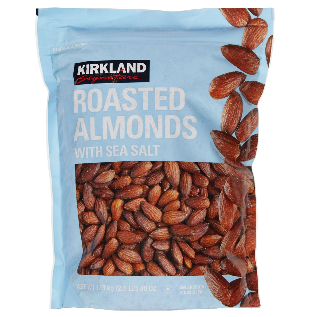 Almendras asadas exclusivas de Kirkland, sal marina, 2,5 libras | Importado de USA