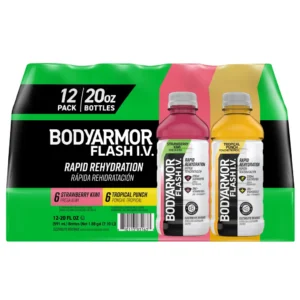 BODYARMOR Flash IV. Bebida electrolítica, paquete variado, 20 onzas líquidas, 12 unidades