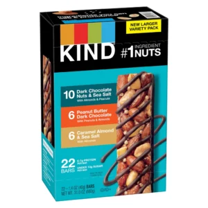 Barra de tuercas KIND, paquete variado, 1.4 oz, 22 unidades | importado de USA