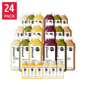 Exprimidor prensado Limpieza de jugos de 3 días 24 botellas, 18 jugos y 6 tragos