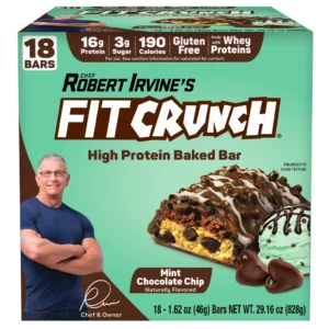 FITCRUNCH Protein Bars, 16g Protein, Mint Chocolate Chip, 1.62 oz, 18-count | importado de USA