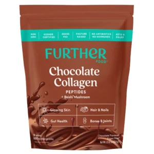 Further Food Grass-Fed Collagen Peptides Powder Plus Mushroom, Chocolate, 56 Servings