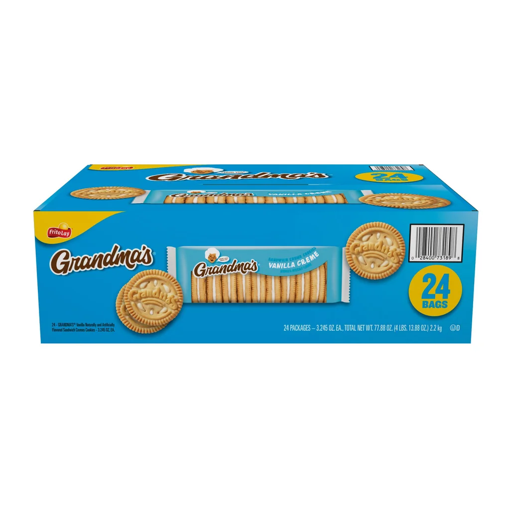 Grandma's Sandwich Creme Cookies, Vanilla, 3.245 oz, 24-Count | importado de USA