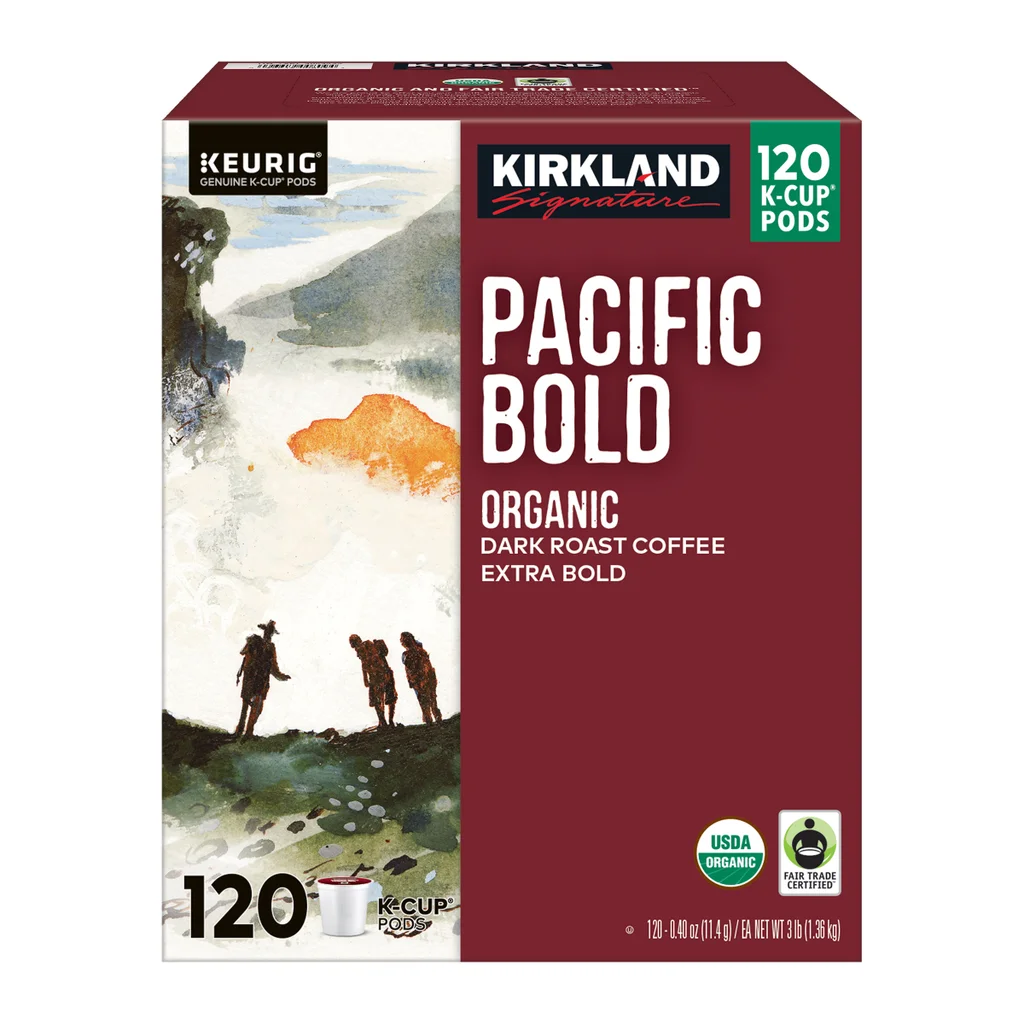 Kirkland Signature Coffee Organic Pacific Bold K-Cup Pod, 120 unidades | importado de USA