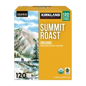 Kirkland Signature Coffee Organic Summit Roast K-Cup Pod, 120 unidades | importado de USA