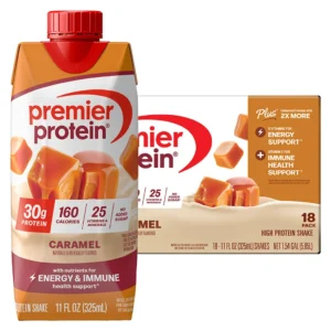 Premier 30g Protein PLUS Batidos de soporte energético e inmunológico, caramelo, 11 fl oz, paquete de 18 | importado de USA