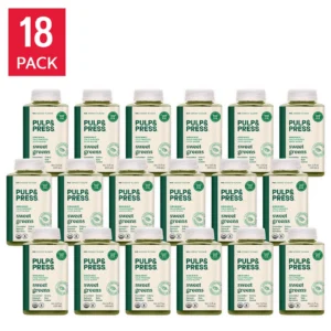 Pulpa y prensa Jugo orgánico prensado en frío Wellness Sweet Greens, paquete de 18