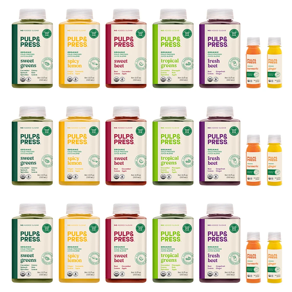 Pulpa y prensa Limpieza orgánica de jugos prensados en frío de 3 días