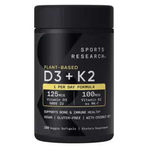 Sports Research D3 + K2, 160 cápsulas blandas vegetales