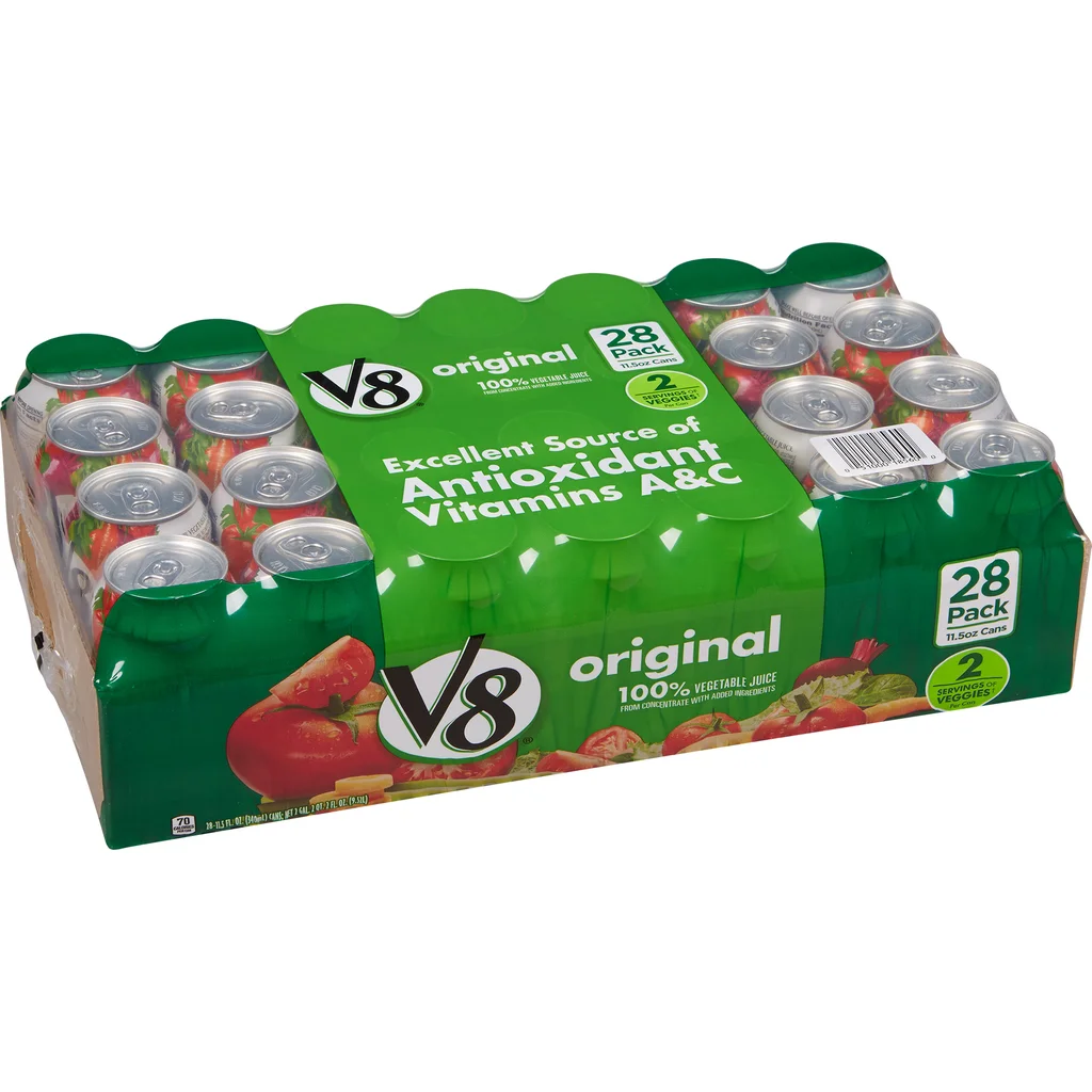 V8, jugo de verduras original, 11,5 onzas líquidas, 28 unidades
