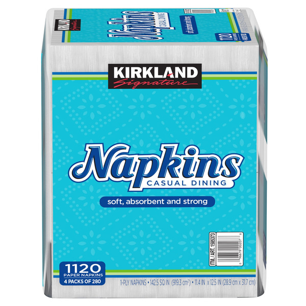Kirkland Signature Napkins, 1-Ply, 280-count, 4-pack