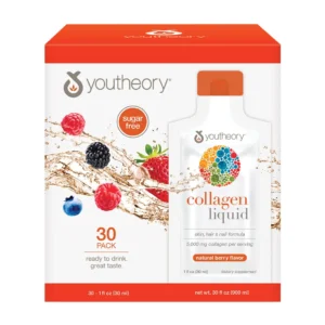 líquido de colágeno Youtheory, sabor a bayas, paquetes de 30