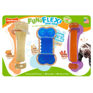 Juguetes para perros Nylabone Fun and Flexi, paquete de 3 3 unidades