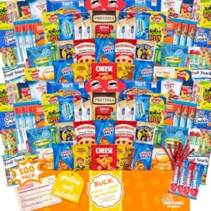 Paquete variado de refrigerios100 unidades paquete de refrigerios de Pascua, caja variada con papas fritas y galletas, canasta de Pascua para adultos, niños y adolescentes, estudiantes universitarios, viajes, oficina y cumpleaños.