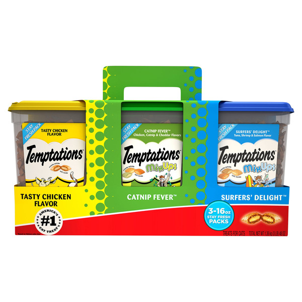Temptations Cat Treats Variety Pack, 16 oz, 3-count